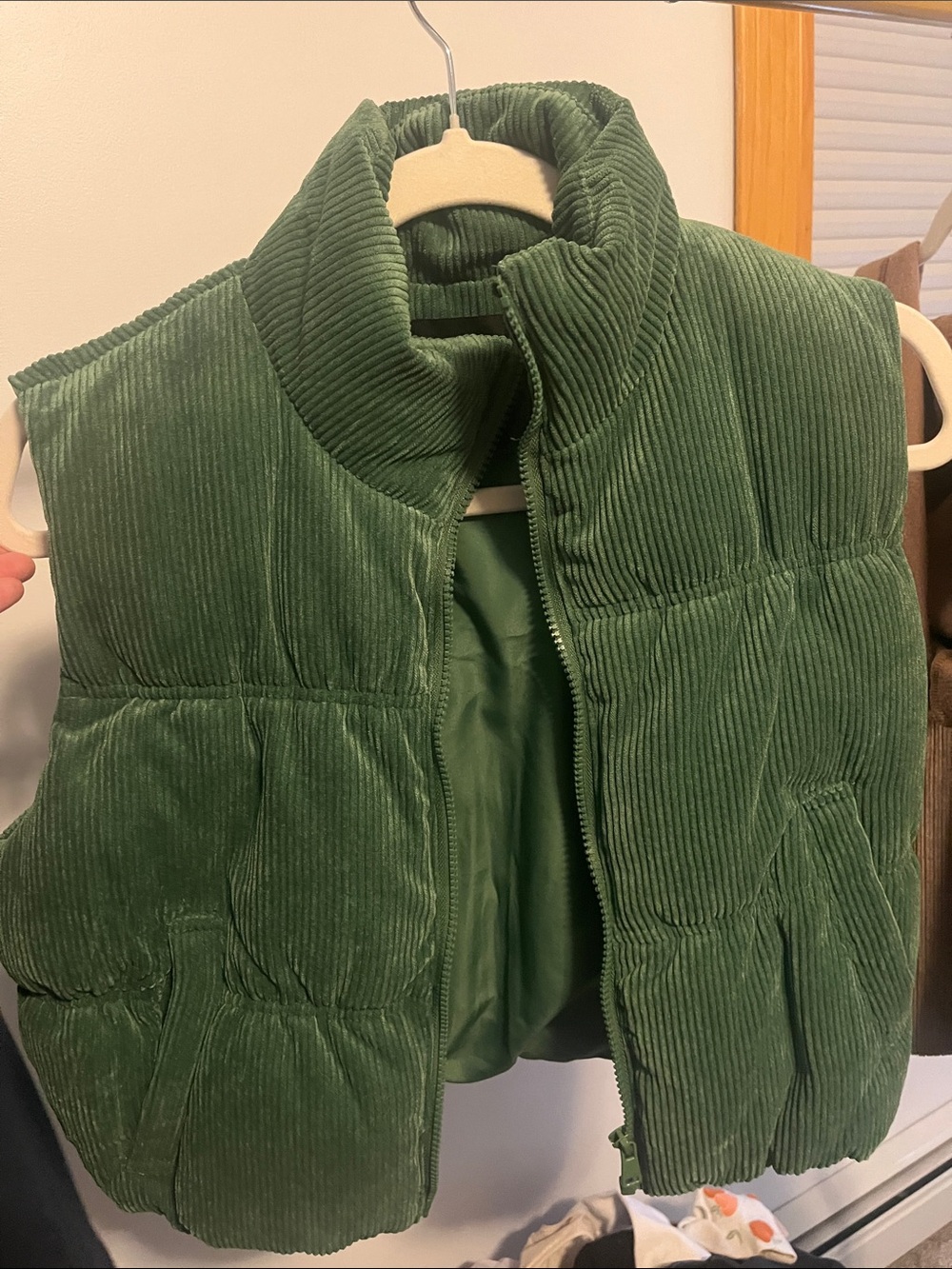 Love Tree Green Corduroy Puffer Vest